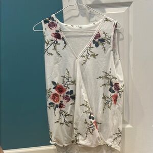 Cream Floral Tank Top